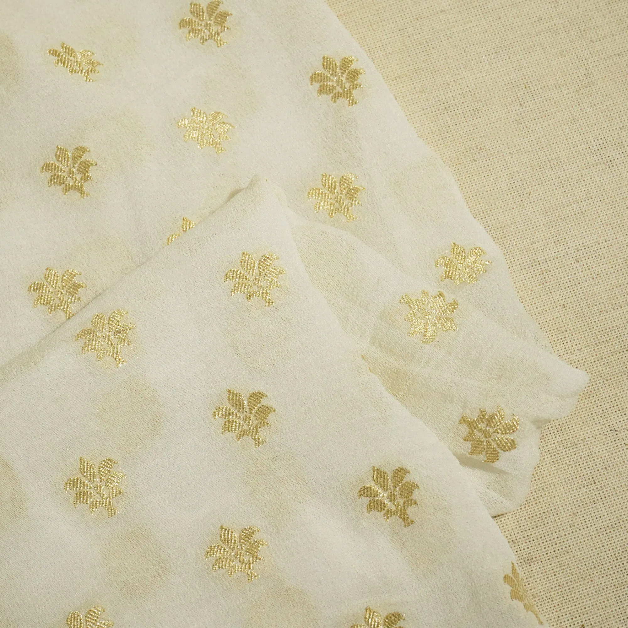 White Dyeable Georgette Khaddi Fabric KRE-24500