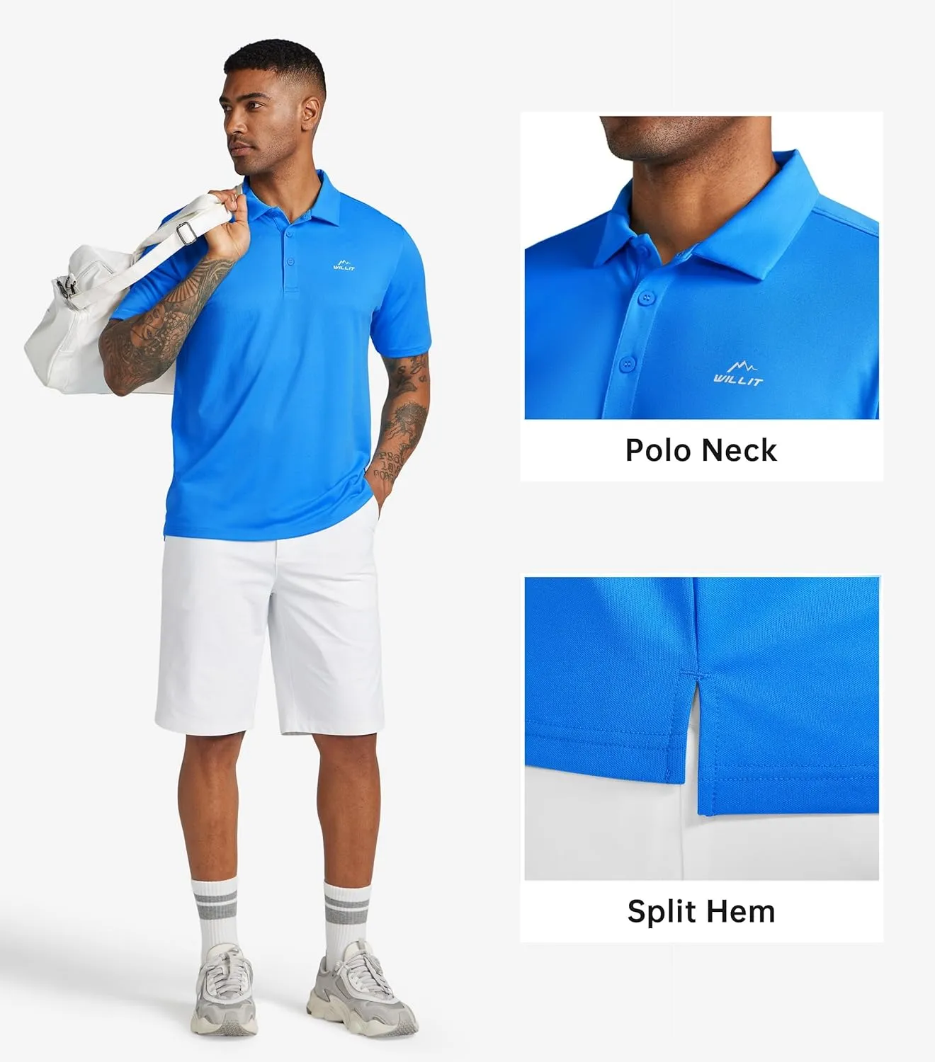 Willit Men's Golf Polo Shirt Short Sleeve Quick Dry Athletic Tennis Casual Shirts Golf Shirts for Men