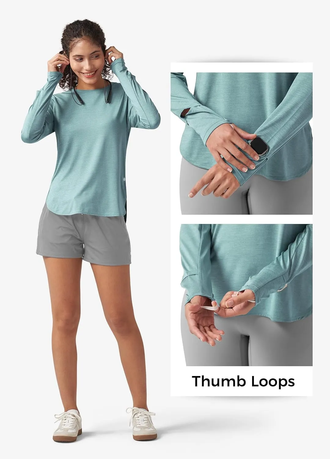 Willit Women's Long Sleeve Workout Tops Running Athletic Quick Dry Shirts Lightweight Yoga Gym T-Shirts UPF 50 