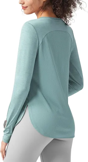 Willit Women's Long Sleeve Workout Tops Running Athletic Quick Dry Shirts Lightweight Yoga Gym T-Shirts UPF 50 