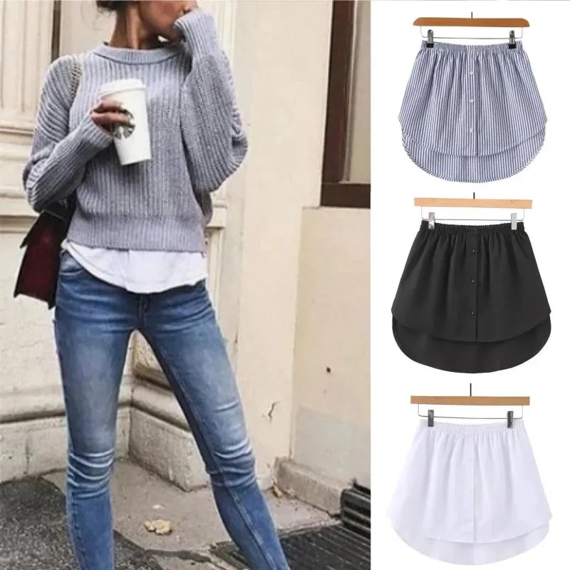 Women Girls Shirt Blouse Extender Adjustable Layering Faux Top