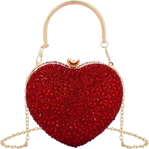 Women Mini Tote Handbag Rhinestone Studded Evening Clutch Crossbody Purse for Prom Party