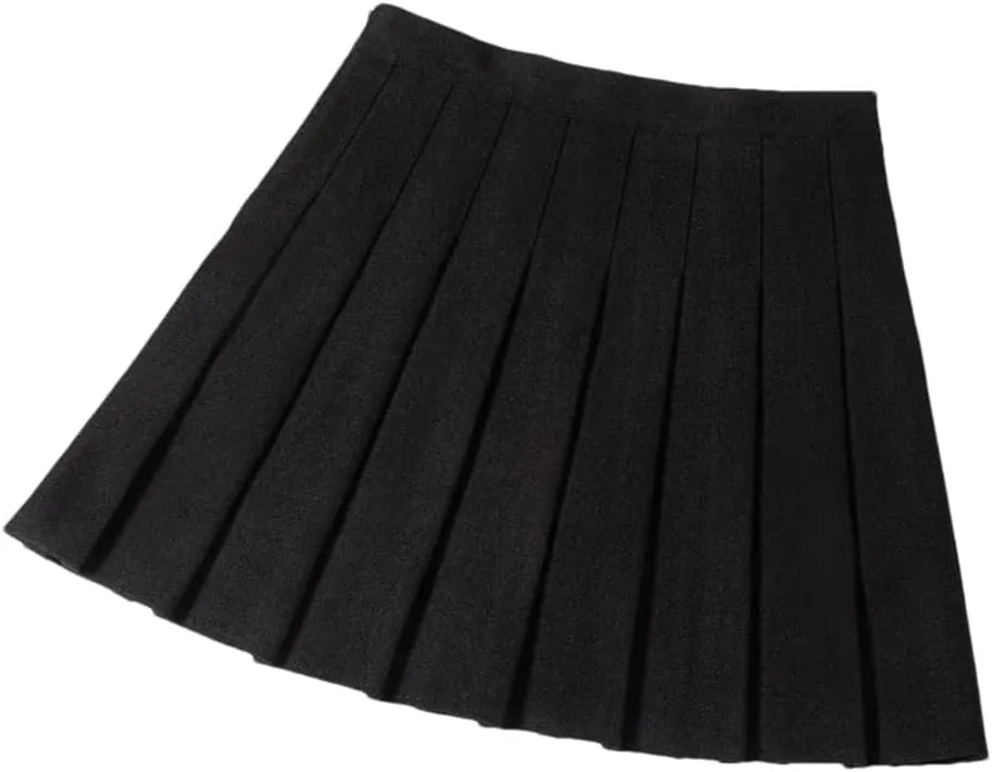 Women School Uniform Pleated Mini Skirt Running Casual High Waisted Skater Skirt