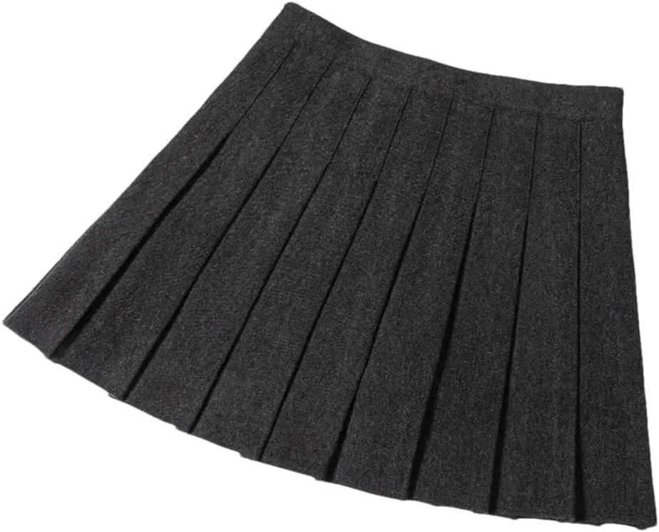 Women School Uniform Pleated Mini Skirt Running Casual High Waisted Skater Skirt