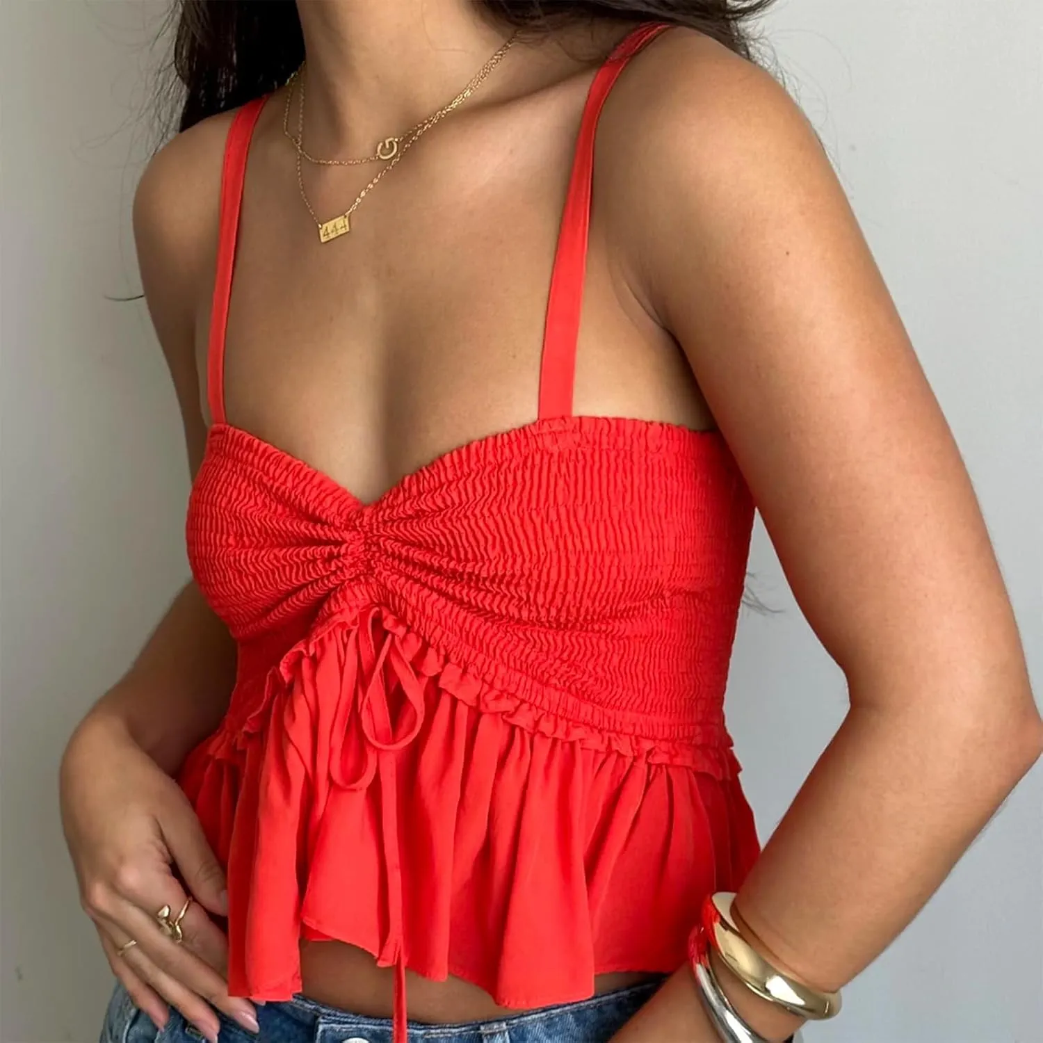 Women Sexy Tank Top Y2k Mesh Lace Halter Strap Backless Sleeveless Sexy Low Neck Crop Cami Slim Going Out Camisole