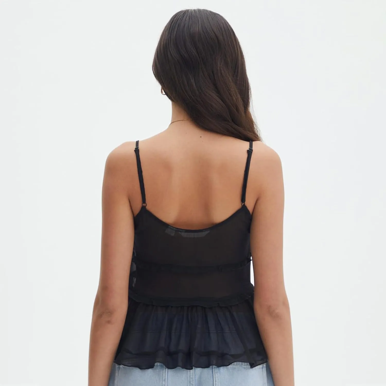 Women Sexy Tank Top Y2k Mesh Lace Halter Strap Backless Sleeveless Sexy Low Neck Crop Cami Slim Going Out Camisole