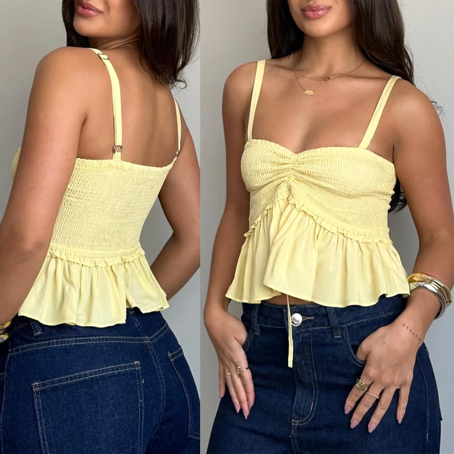 Women Sexy Tank Top Y2k Mesh Lace Halter Strap Backless Sleeveless Sexy Low Neck Crop Cami Slim Going Out Camisole