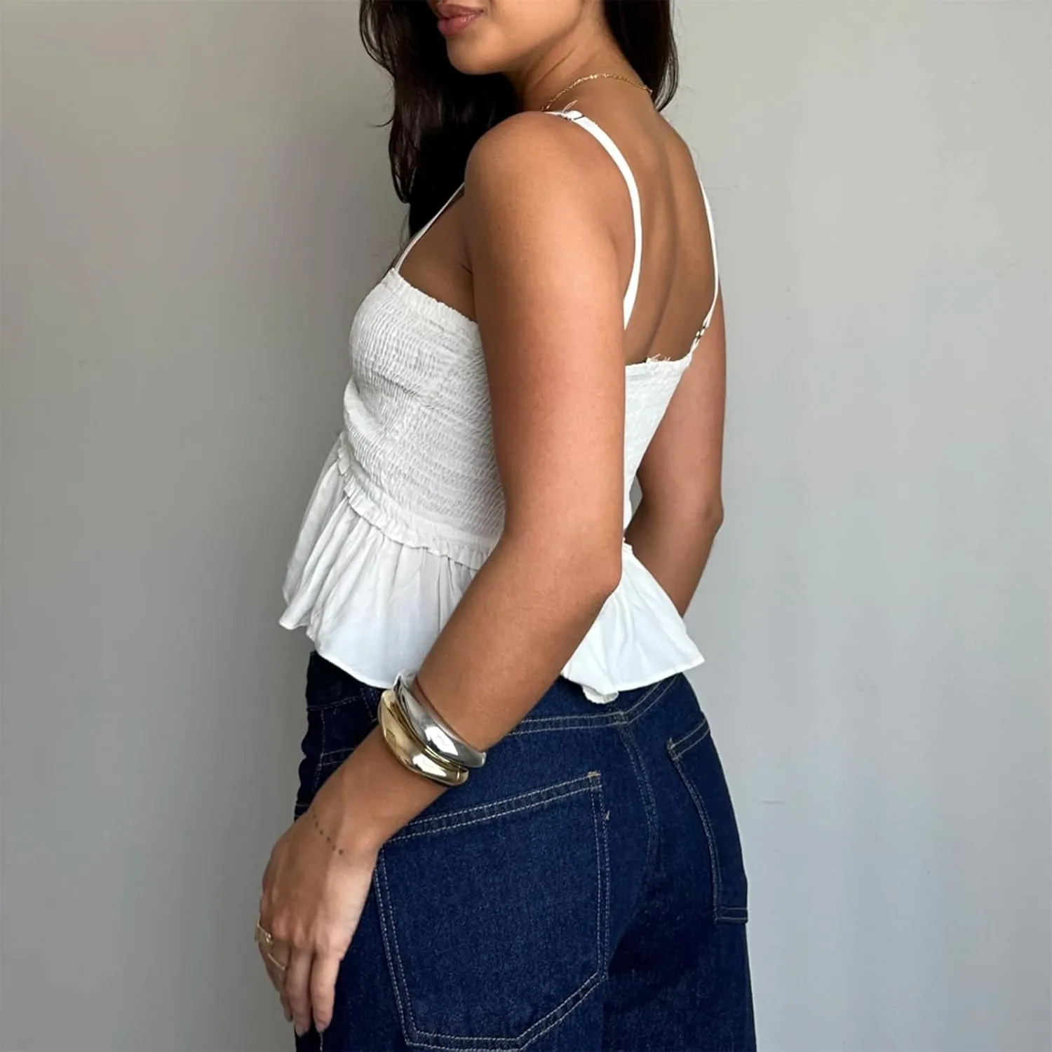 Women Sexy Tank Top Y2k Mesh Lace Halter Strap Backless Sleeveless Sexy Low Neck Crop Cami Slim Going Out Camisole