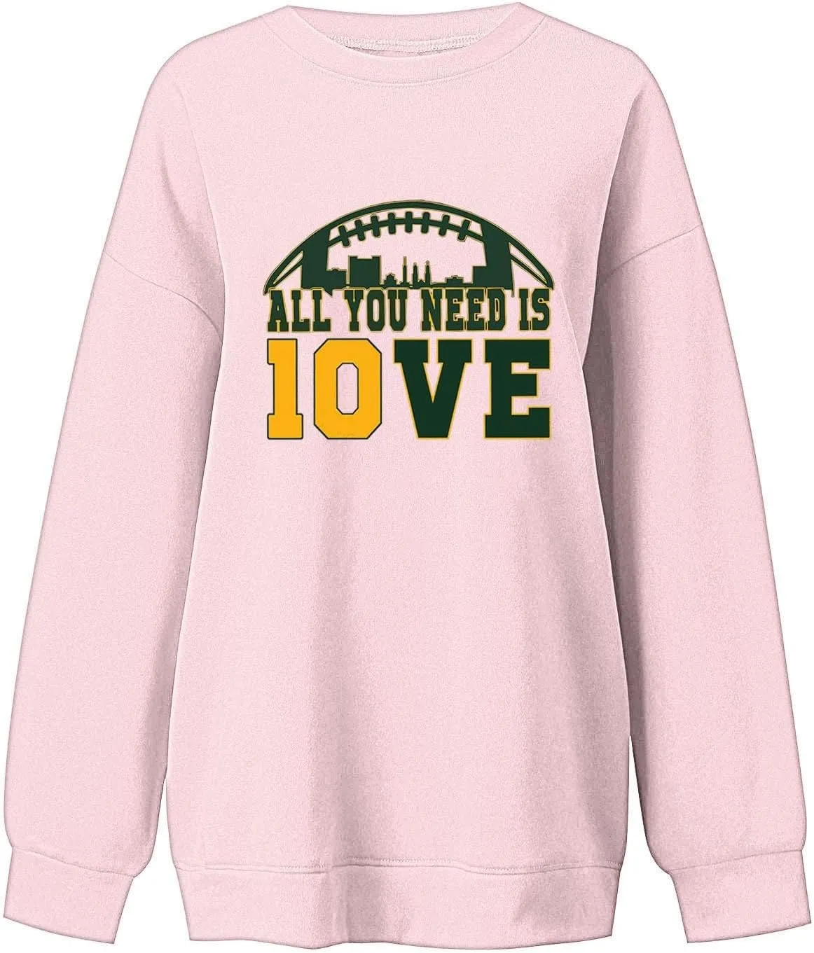 Womens Football Sweatshirt with Bows Game Day Sweatshirt Women Pullover Crewneck Football Season Long Sleeve Tops