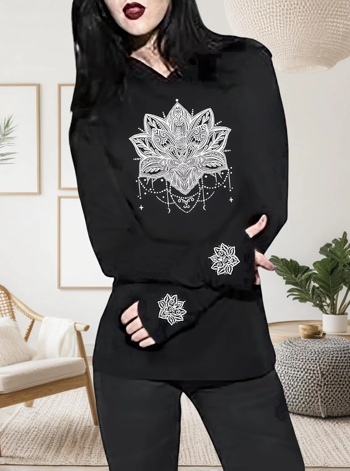 Womens Hoodies Funny Graphic Long Sleeve Shirts Casual Loose Fit Lightweight Pullovers Tops