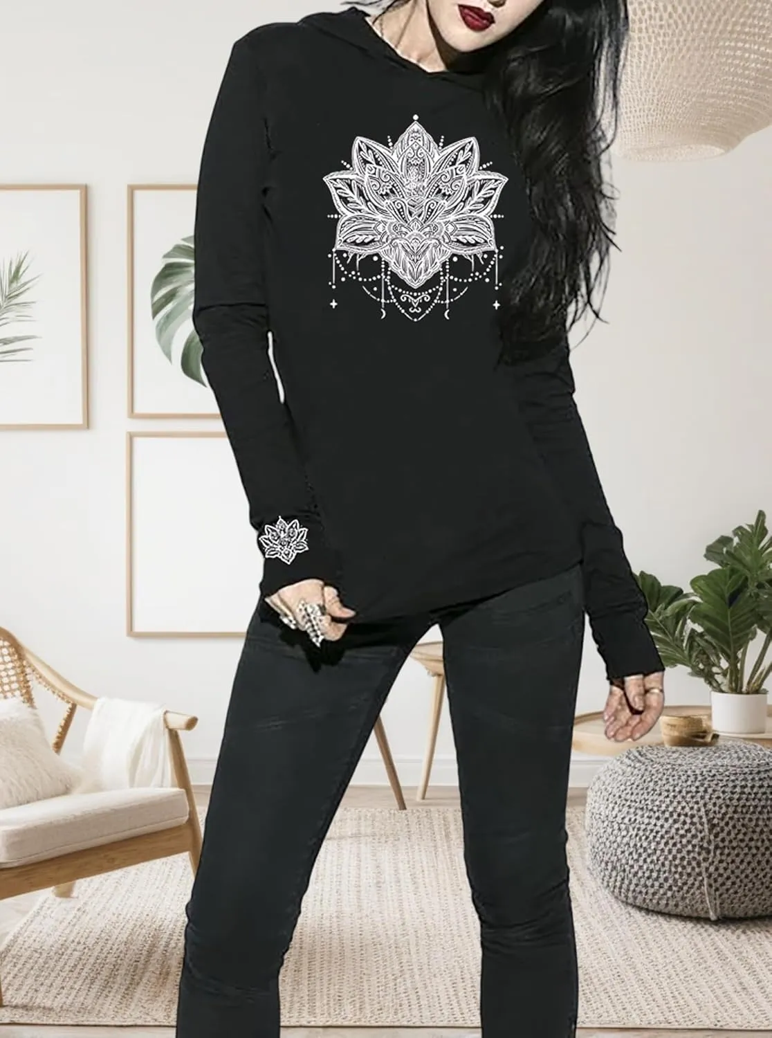 Womens Hoodies Funny Graphic Long Sleeve Shirts Casual Loose Fit Lightweight Pullovers Tops