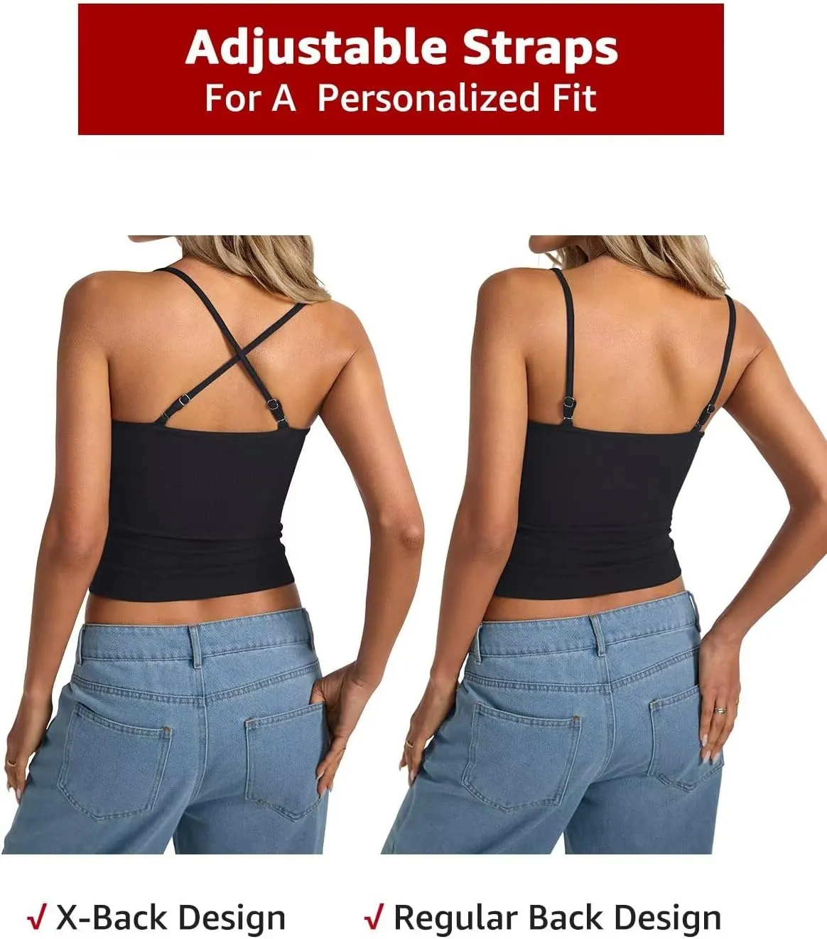 Womens Lace Camisole Tops Square Neck Ribbed Tank Tops Adjustable Spaghetti Straps Sleeveless Summer Shirt 2025