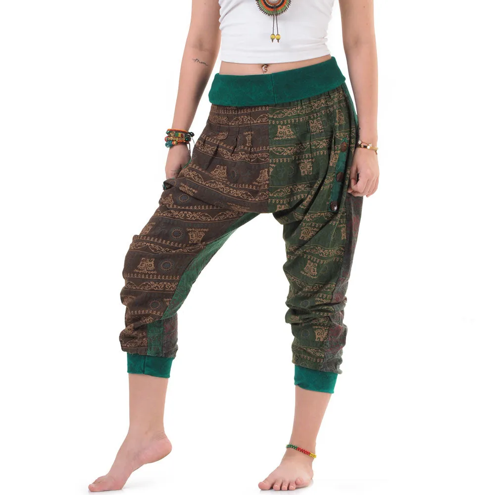 Women’s Patchwork Capri Harem Pants Nature’s Peace
