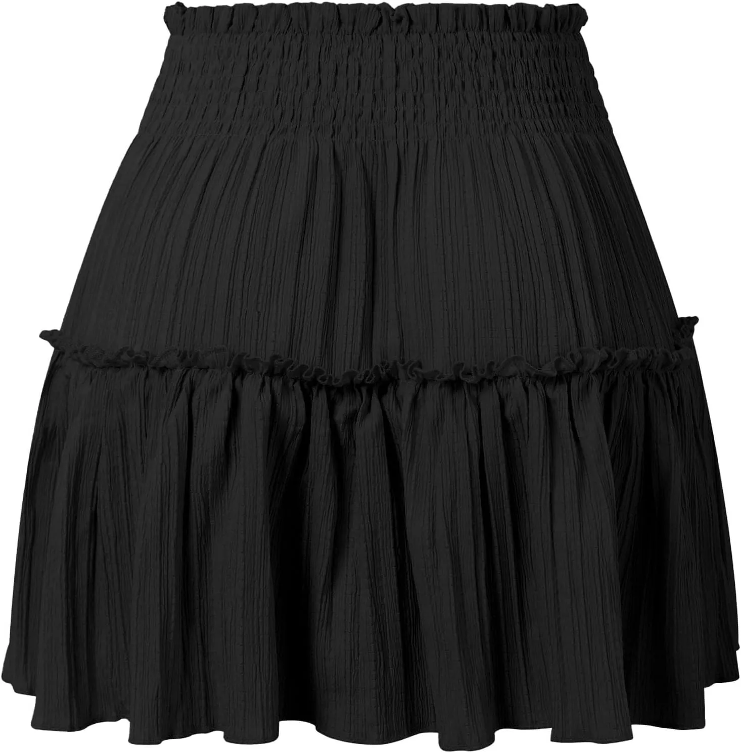 Womens Ruffle Mini Skirt Casual Summer High Waisted Flowy Vacation Boho Beach Trendy Loose Relaxed Fit Short Skirts
