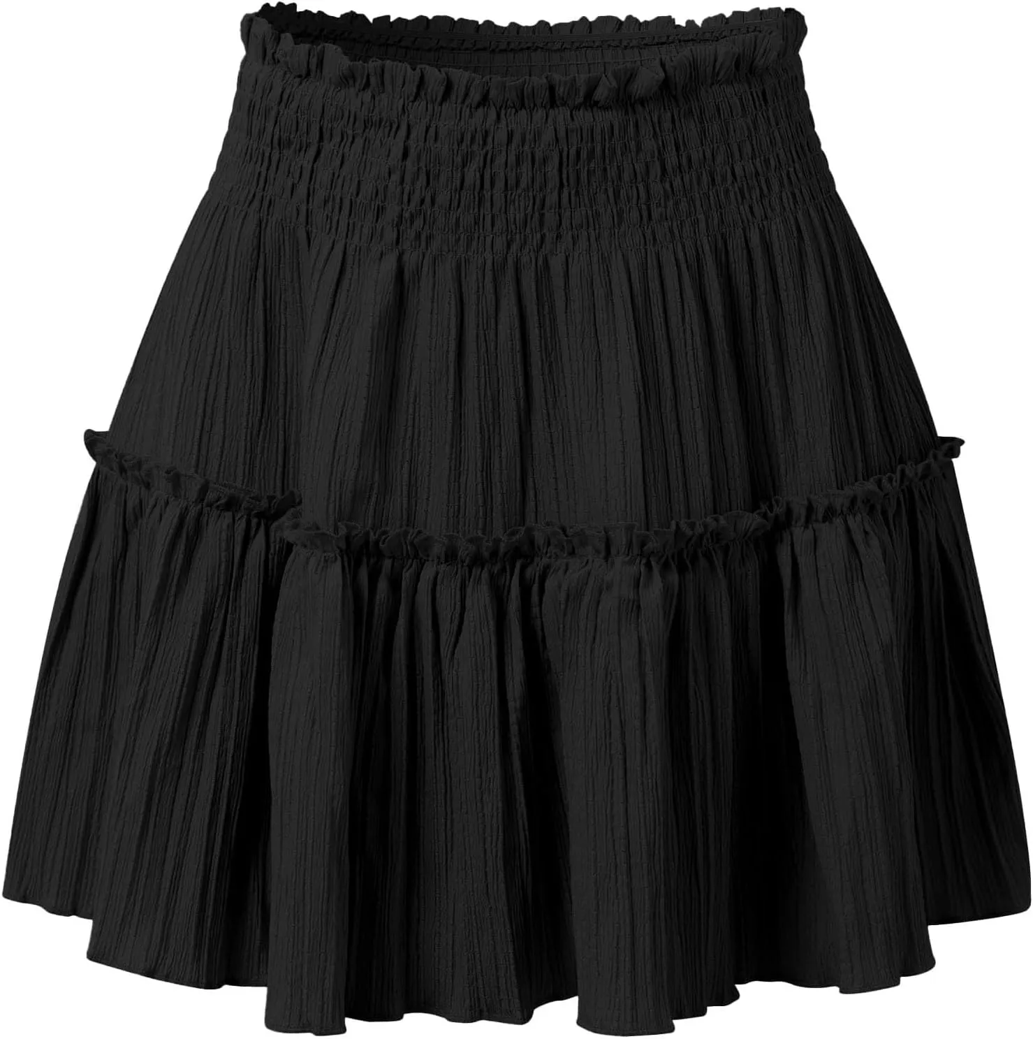 Womens Ruffle Mini Skirt Casual Summer High Waisted Flowy Vacation Boho Beach Trendy Loose Relaxed Fit Short Skirts