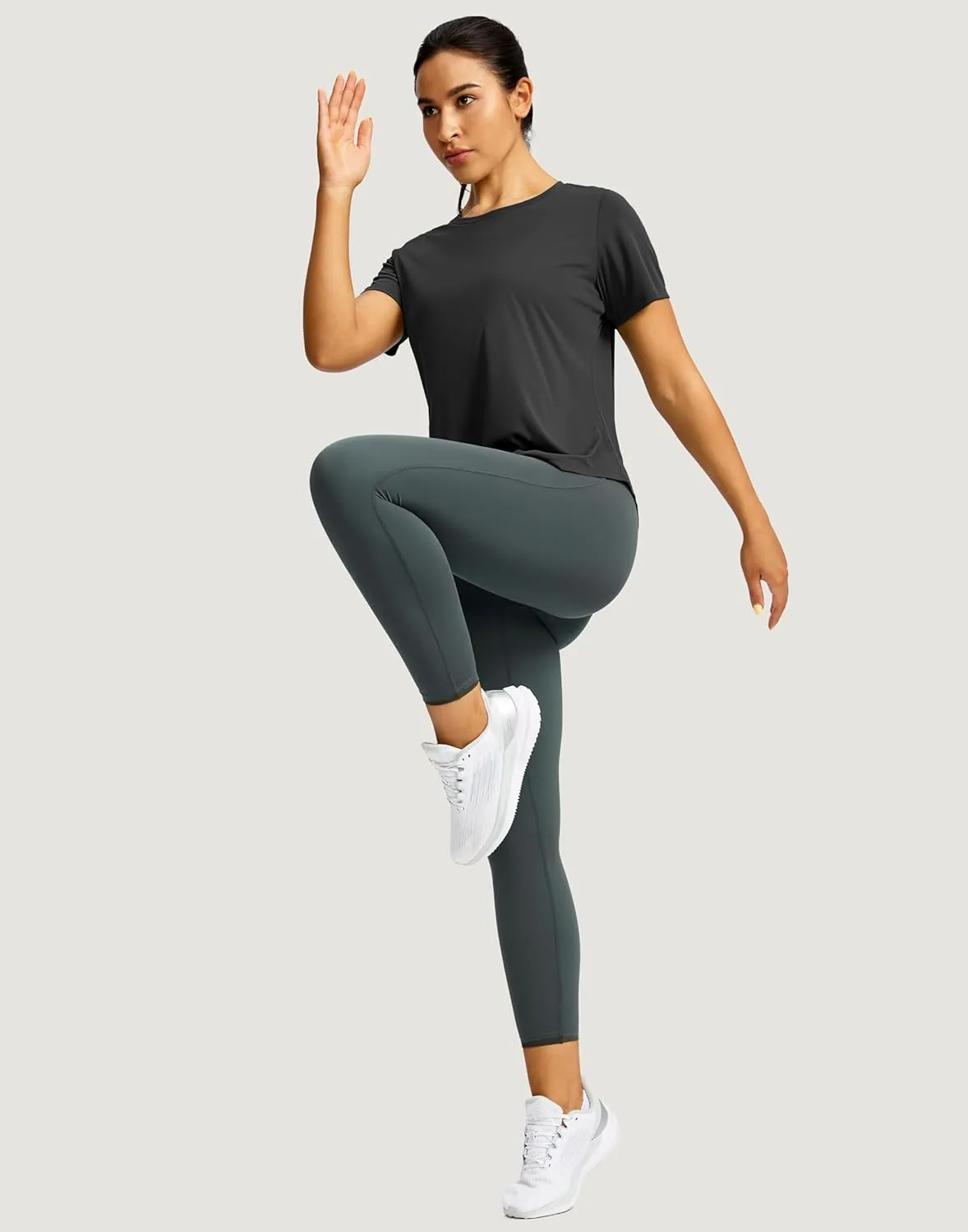 Women's Short Sleeve Workout Shirts Breathable UPF 50  Sun Protection T-Shirts Quick Dry Gym Running Hiking Tops