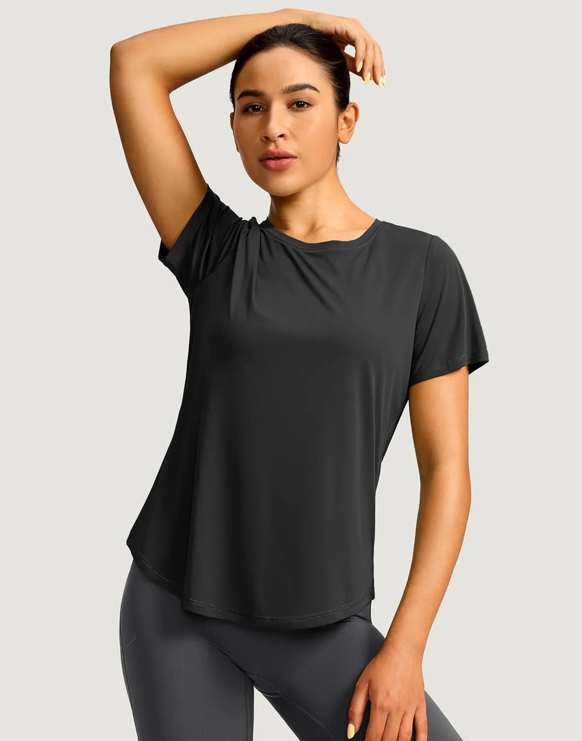 Women's Short Sleeve Workout Shirts Breathable UPF 50  Sun Protection T-Shirts Quick Dry Gym Running Hiking Tops