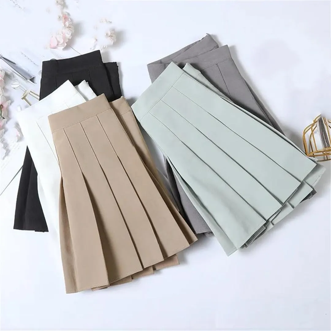 Women's Spring Summer A Line High Waist Mini Pleated Skirt Pleated Tennis Skirt