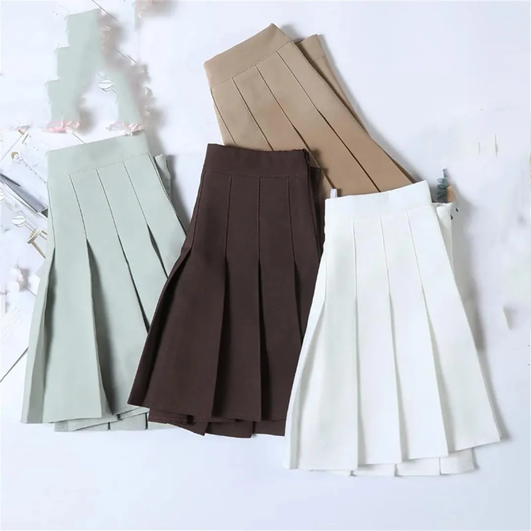 Women's Spring Summer A Line High Waist Mini Pleated Skirt Pleated Tennis Skirt