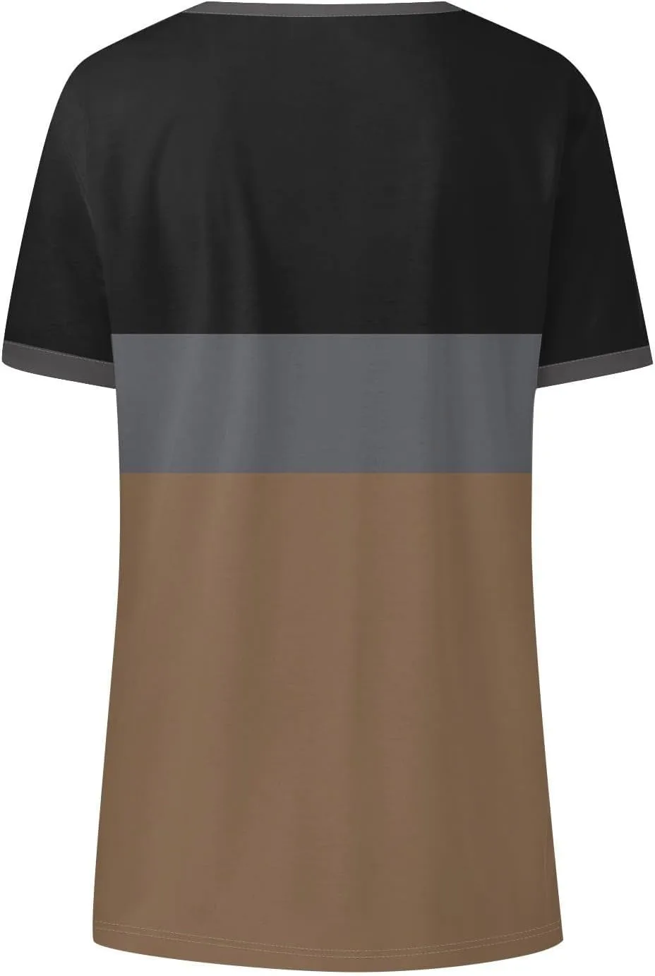 Womens Summer Tops Dressy Casual V Neck Short Sleeve Striped Color Block T Shirts Daily Going Out Blouses