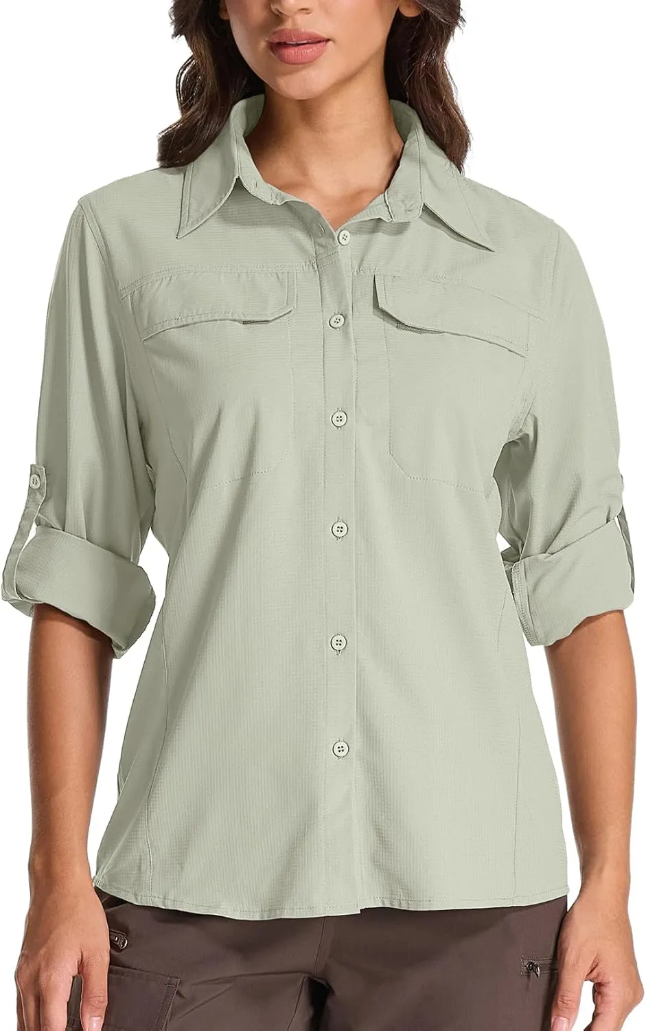 Womens Sun Protection Safari Shirts UPF 50  UV Long Sleeve Outdoor Cool Quick Dry Fishing Hiking Shirts