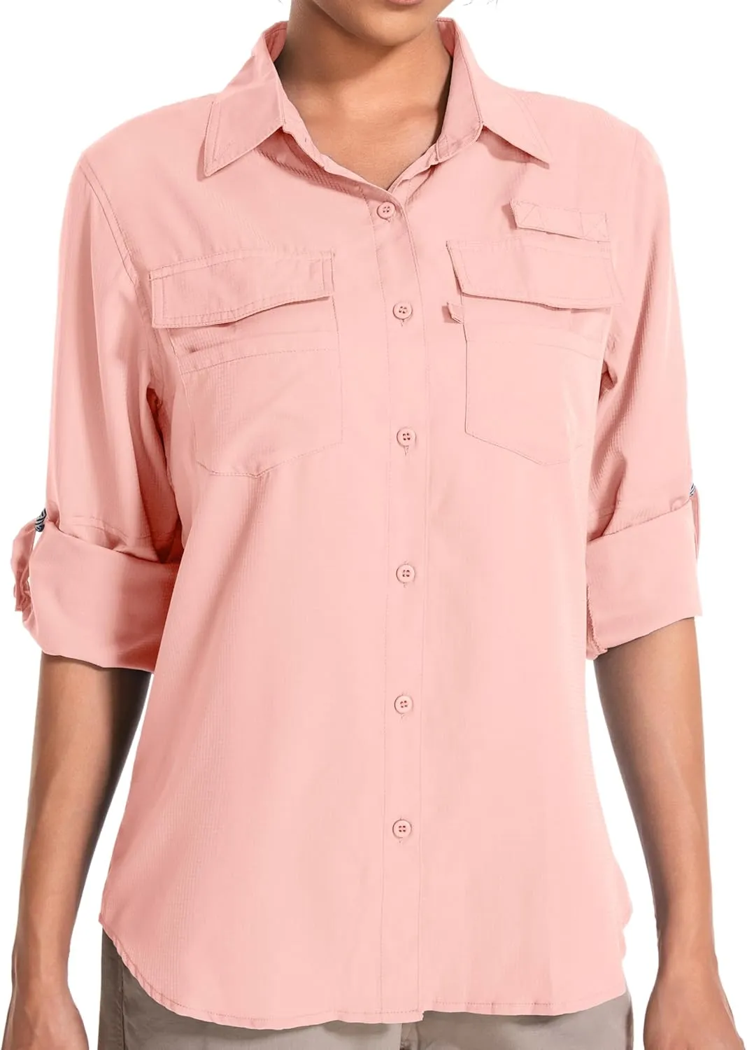Women's UPF 50 UV Sun Protection Long Sleeve Safari Shirts Quick Dry Hiking Travel Fishing Outdoor Cool Shirts