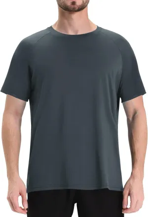 Workout Mens Shirts - Black Dry Fit Gym Short Sleeve Moisture Wicking T Shirts for Running Athletic Casual Work