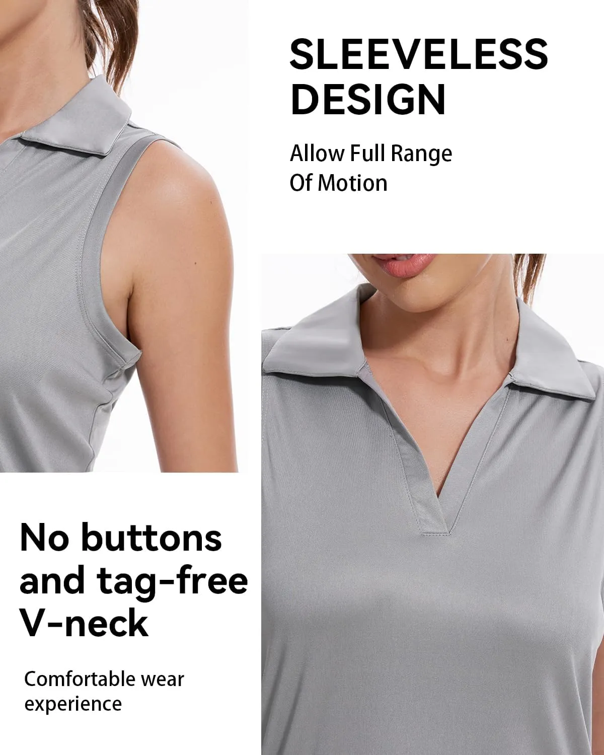 Xelky Sleeveless V Neck Polo Shirts for Women Quick Dry Collared Golf Shirts Athletic Lightweight Tennis Tank Tops