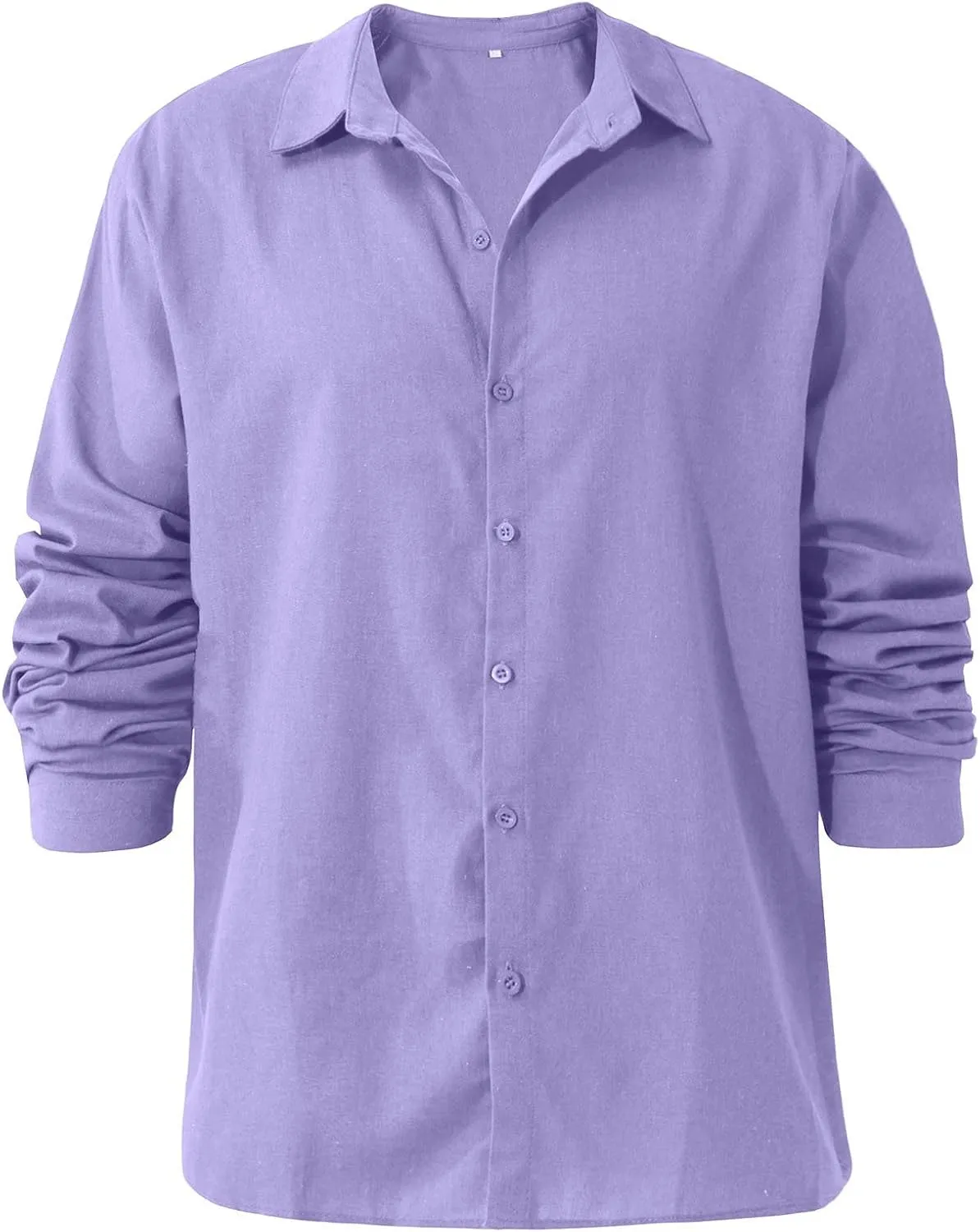 Ymosrh Men's Shirts Designer Spring Summer Casual Cotton Linen Solid Color Long Sleeve Shirts Loose for Men, S-3XL