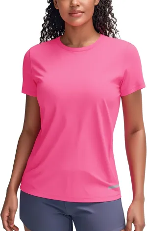 Zengjo Women's Short Sleeve Running Shirts UPF 50  Sun Protection SPF Quick Dry Athletic Workout T-Shirts