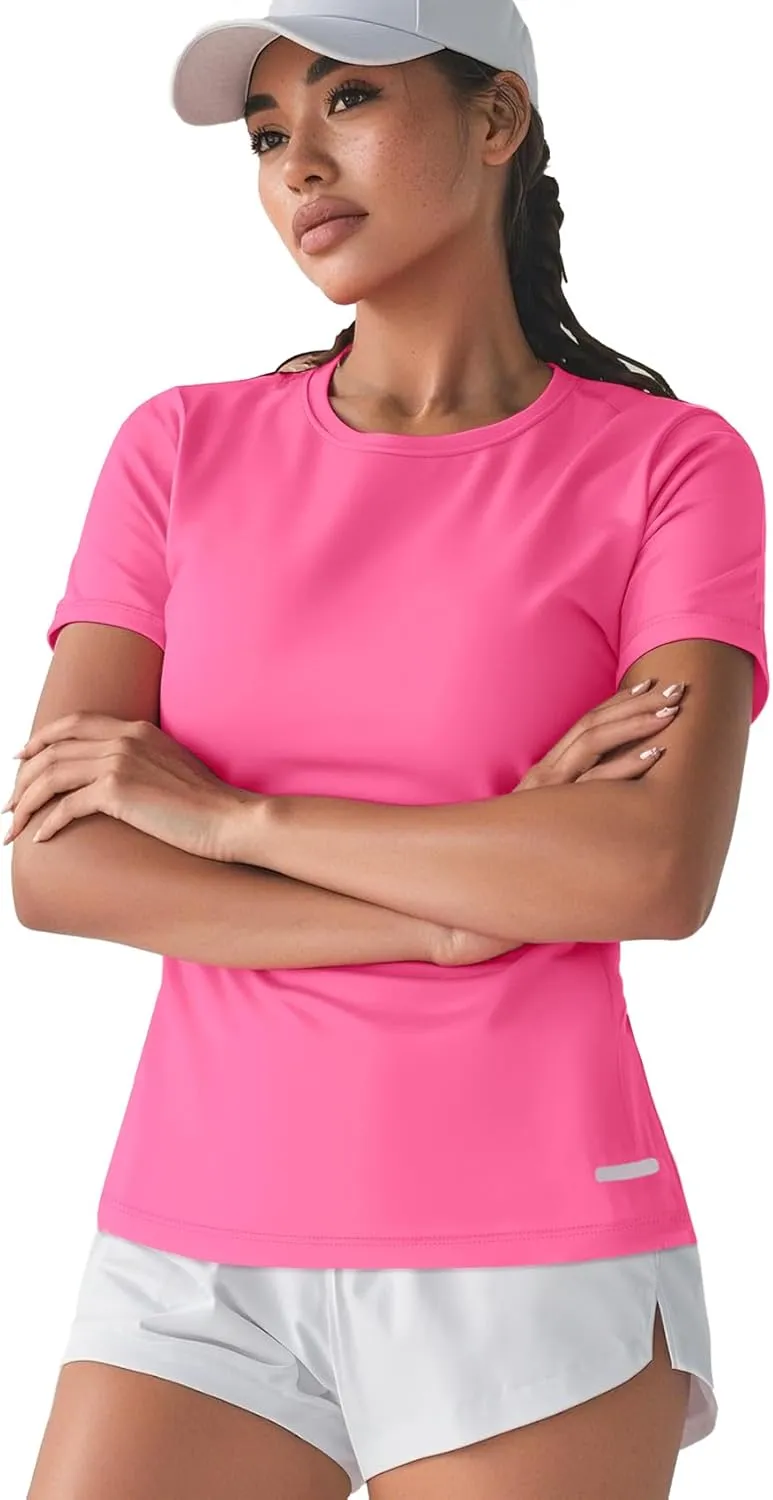 Zengjo Women's Short Sleeve Running Shirts UPF 50  Sun Protection SPF Quick Dry Athletic Workout T-Shirts
