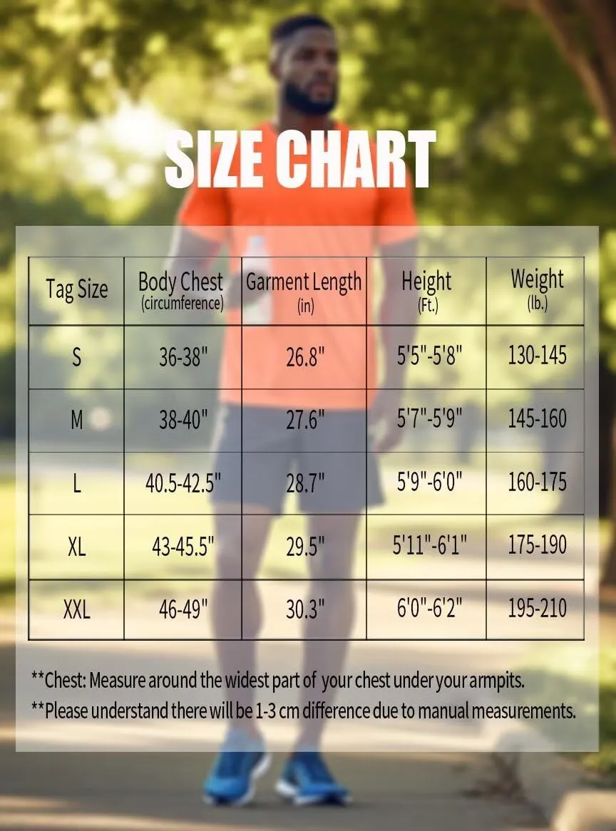 Zengjo Workout Shirts for Men Quick Dry, Moisture Wicking Athletic T-Shirts for Gym Running Sports Exercise