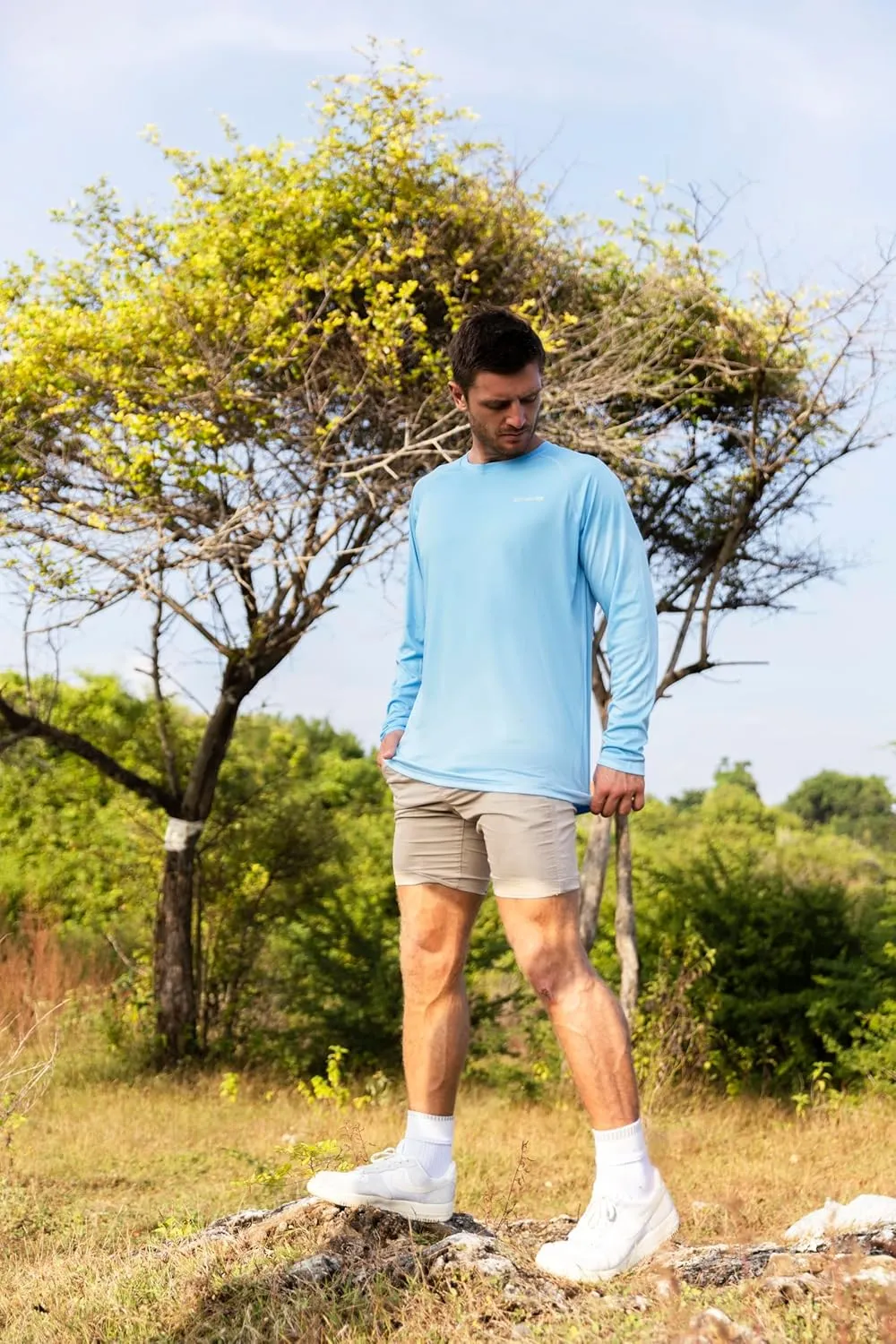 ZENGVEE Mens UPF 50  Swim Shirts Outdoor Long Sleeve Sun Protection Workout Shirts for Athletic,Running,Fishing,Hiking
