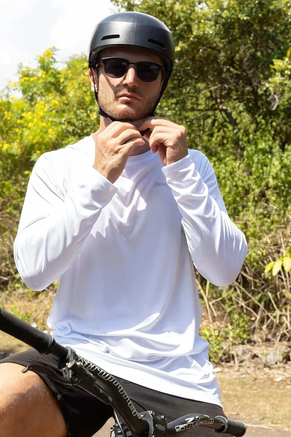 ZENGVEE Mens UPF 50  Swim Shirts Outdoor Long Sleeve Sun Protection Workout Shirts for Athletic,Running,Fishing,Hiking