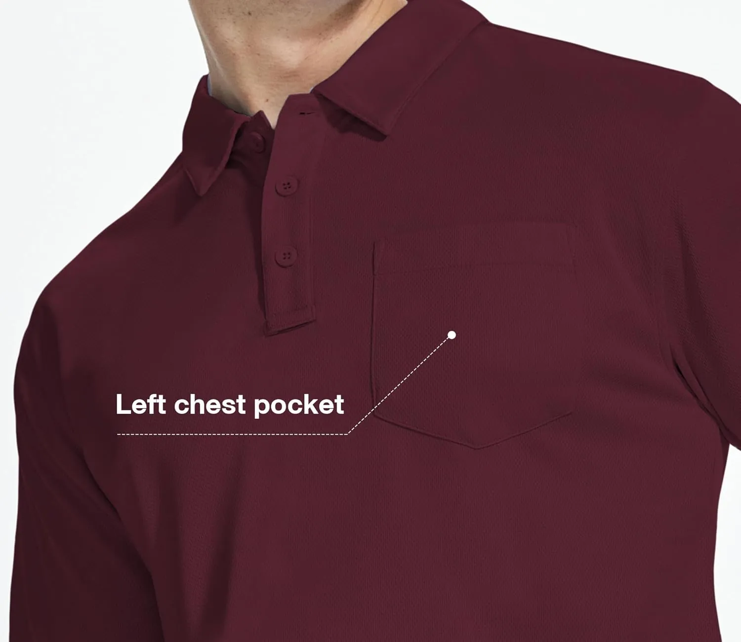 ZITY 5 Pack Polo Shirts for Men with Pocket Dry Quickly Short Sleeve Athletic Outdoor Work Collared Shirts