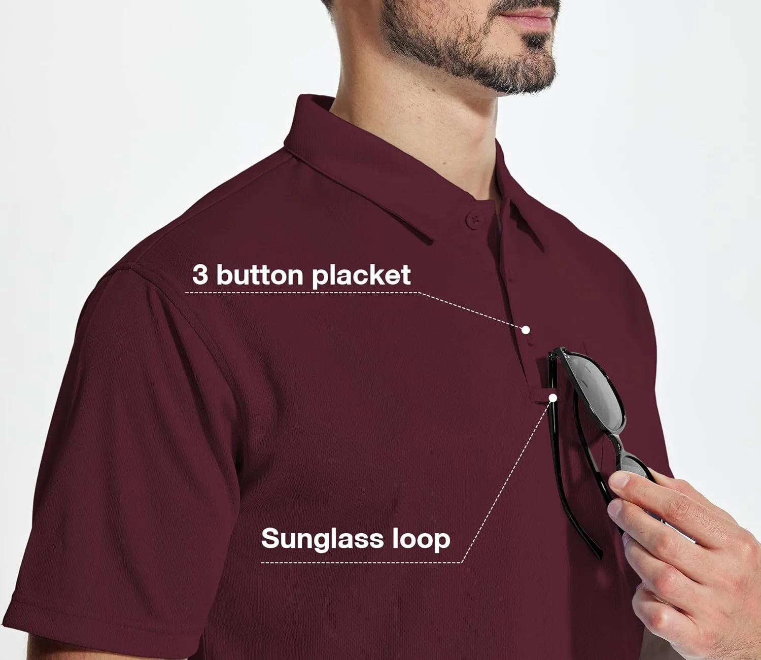ZITY 5 Pack Polo Shirts for Men with Pocket Dry Quickly Short Sleeve Athletic Outdoor Work Collared Shirts