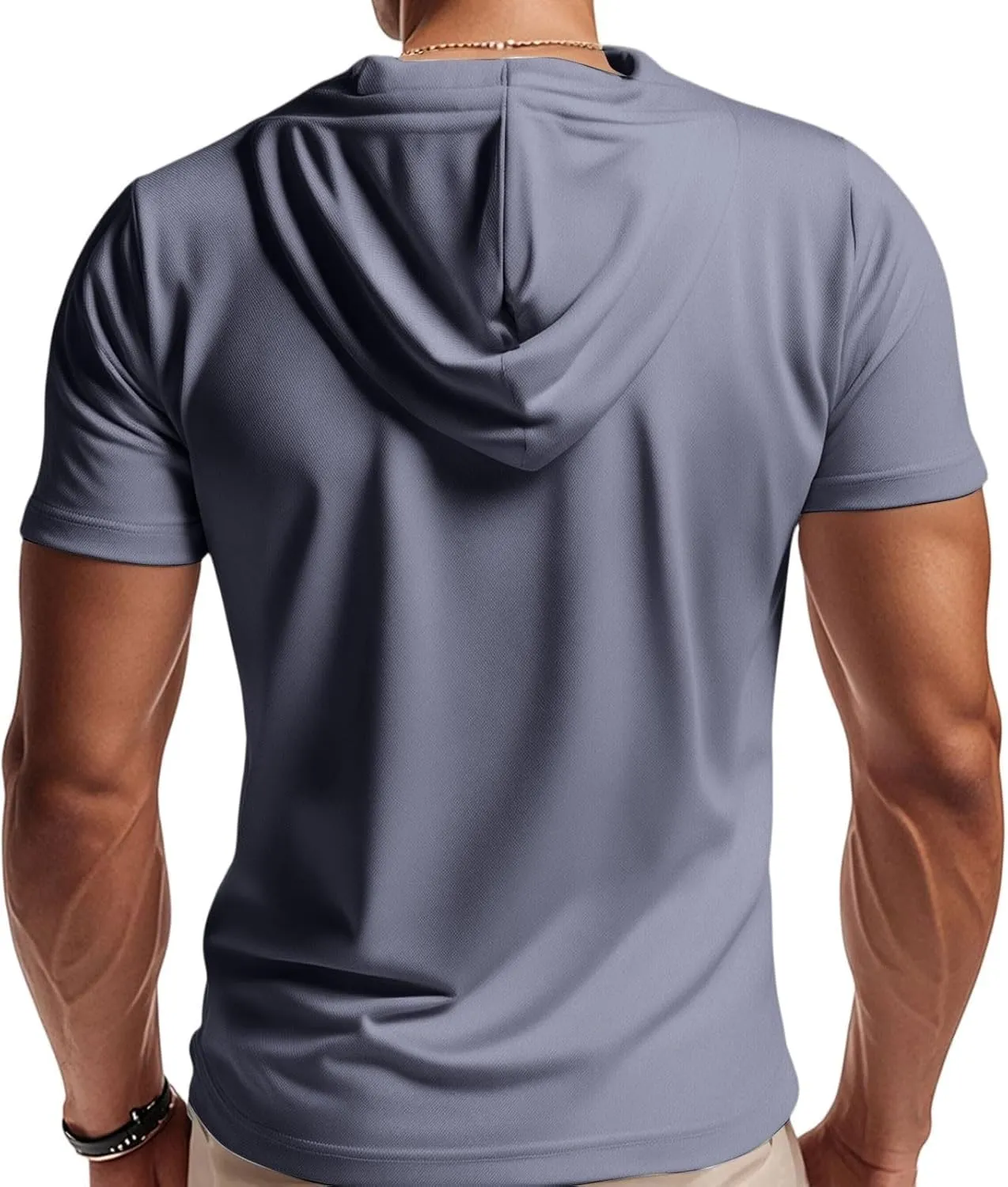ZYXTIM Men's Hoodies Short Sleeve Pullover Oversize Casual Quarter Zipper Summer Shirts Stretch Gym Workout Tops with Pockets